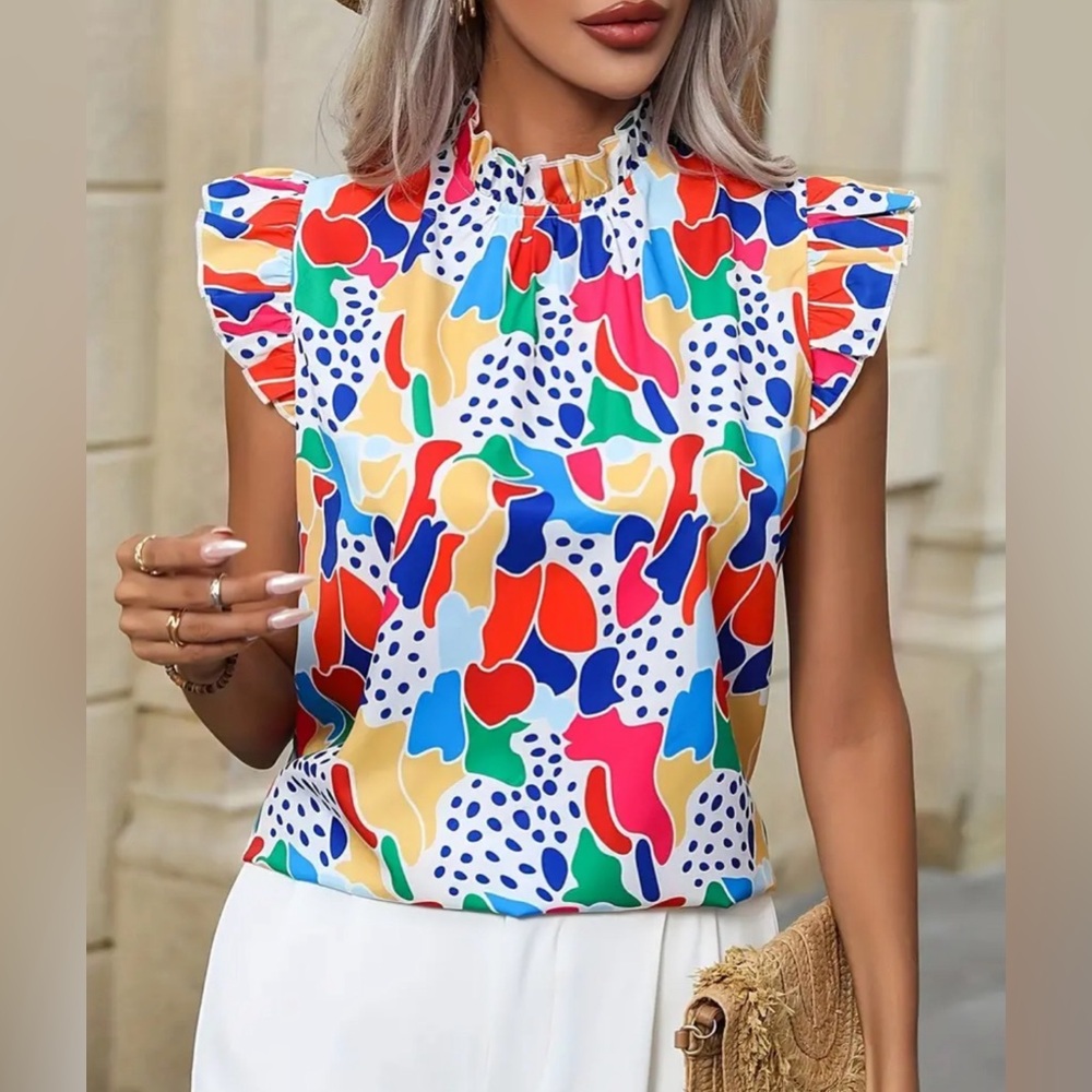Vibrant Color Block Blouse